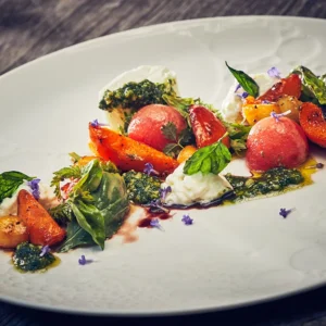 Marillen Melonen Salat Gericht - Goldenes Bründl